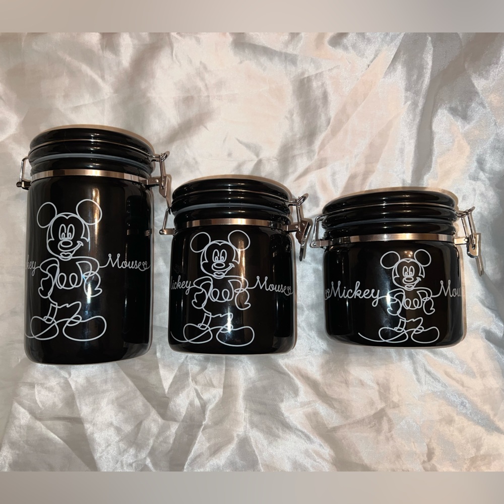 Disney Mickey Mouse black hinge jar set